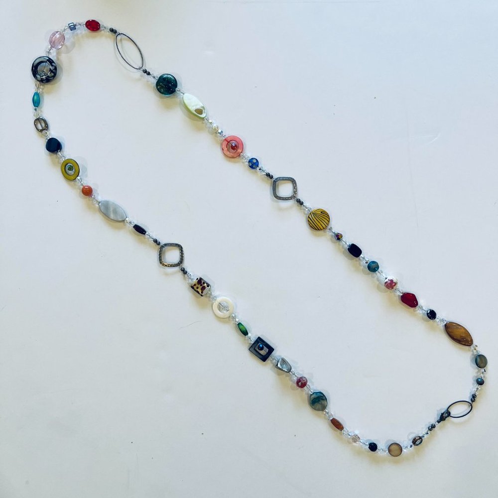 Swarovski crystal multi bead necklace 47"